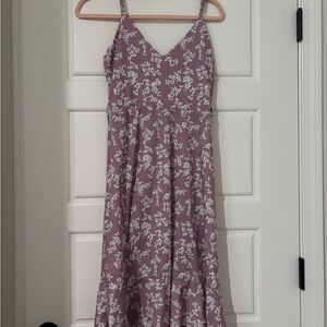 Floral Purple Spaghetti Strap Dress